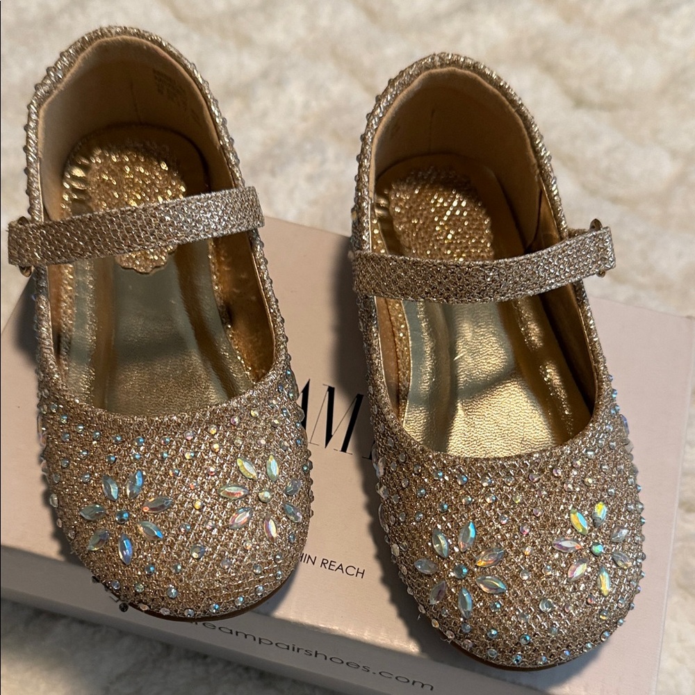 Dream Pairs Glittering Gold Kids Dress Shoes